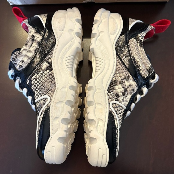 Zadig Voltaire Blaze Wild Snake Embossed Platform Sneakers Size 39 US 8 - Picture 7 of 12